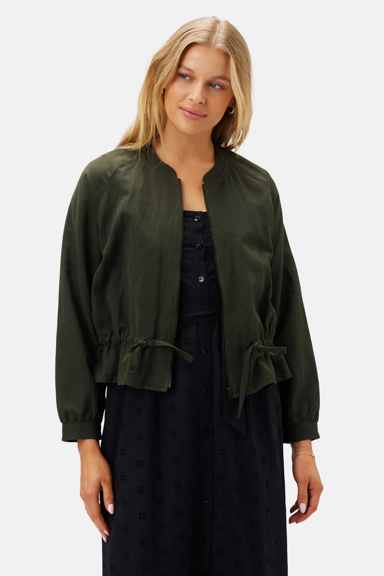 James Cotton Linen Bomber Jacket