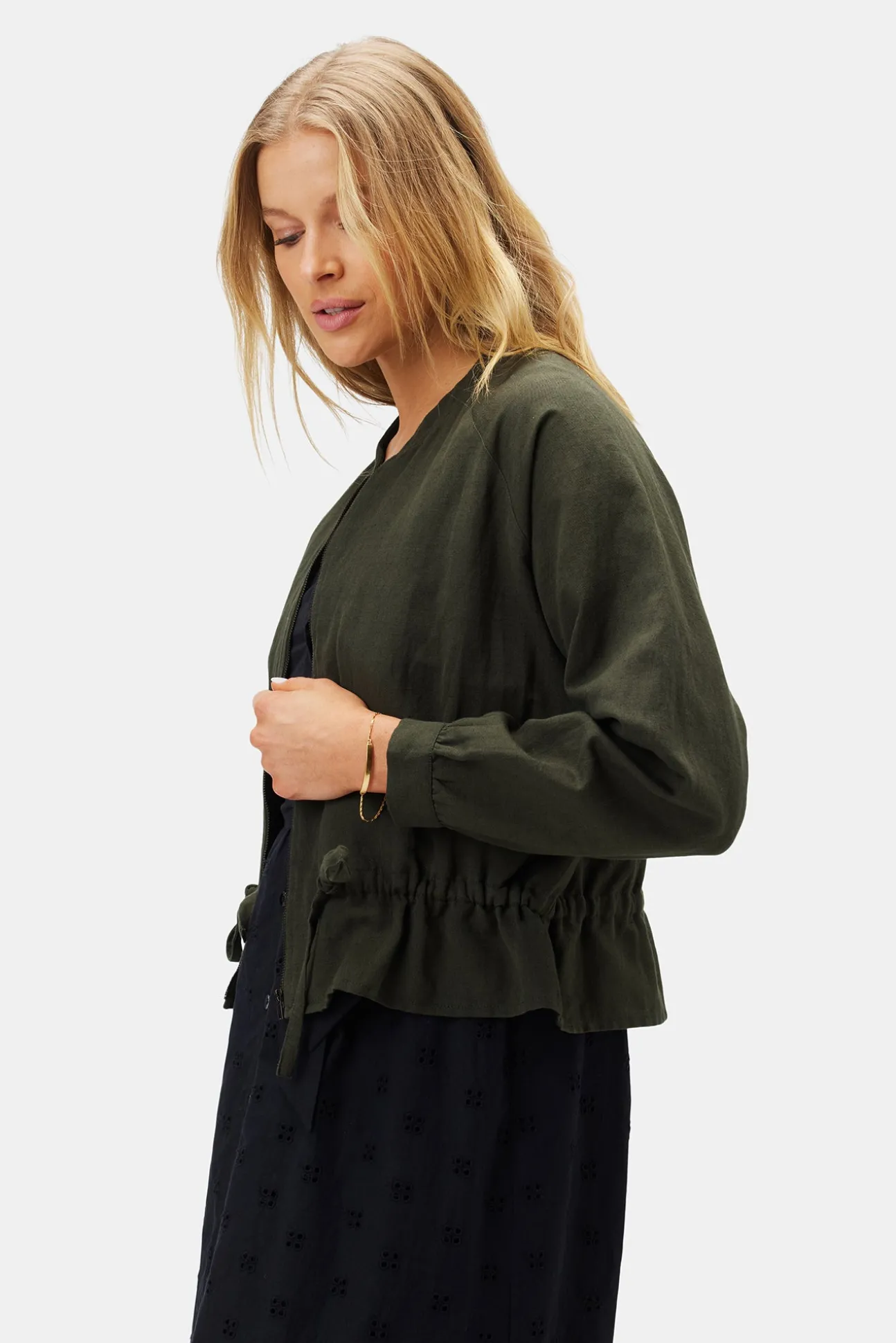 James Cotton Linen Bomber Jacket