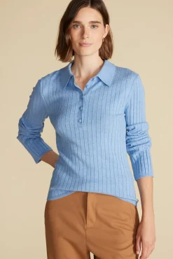 Lorraine Merino Wool Henley Sweater
