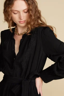 Malta Embroidered Crepe Dress