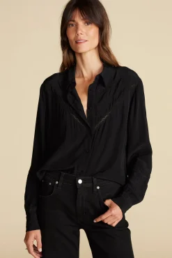 Melisande Embroidered Crepe Blouse