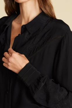 Melisande Embroidered Crepe Blouse
