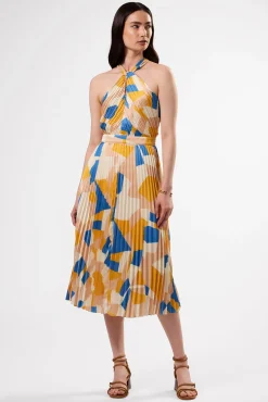 Pleat Recycled Sateen Dress