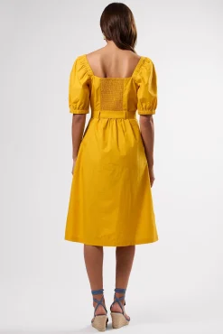 Square Neck Button Front Dress