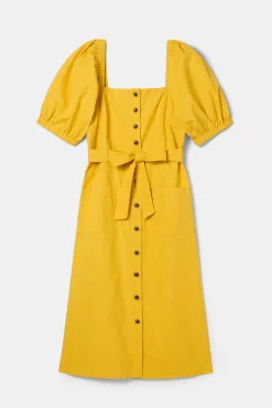 Square Neck Button Front Dress
