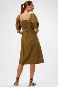 Square Neck Button Front Dress