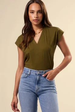 V Neck Solid Tee