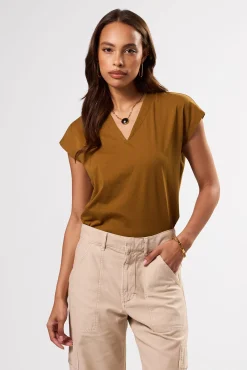 V Neck Solid Tee