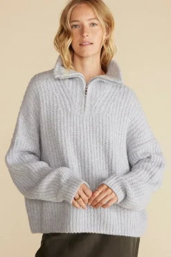 Veronique Chunky Half Zip Pullover Sweater
