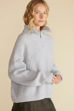Veronique Chunky Half Zip Pullover Sweater