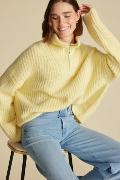 Veronique Chunky Half Zip Pullover Sweater